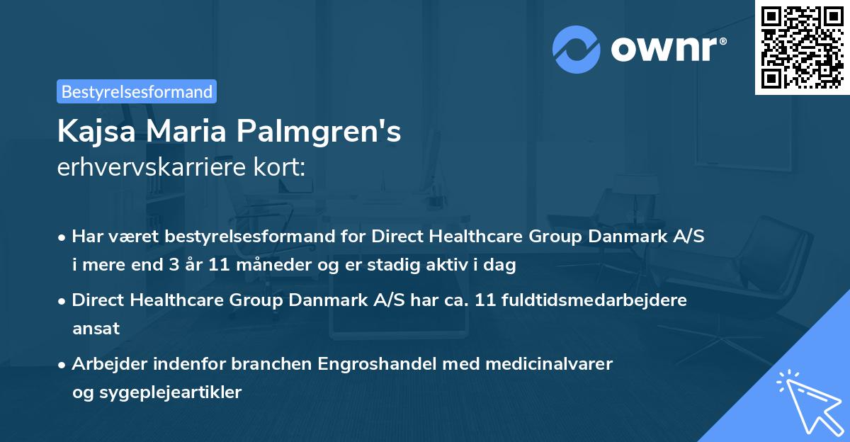 Kajsa Maria Palmgren's erhvervskarriere kort