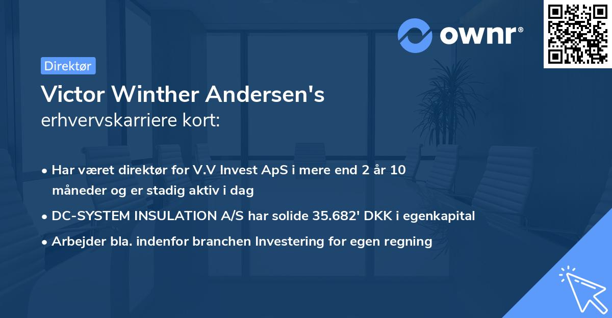 Victor Winther Andersen's erhvervskarriere kort