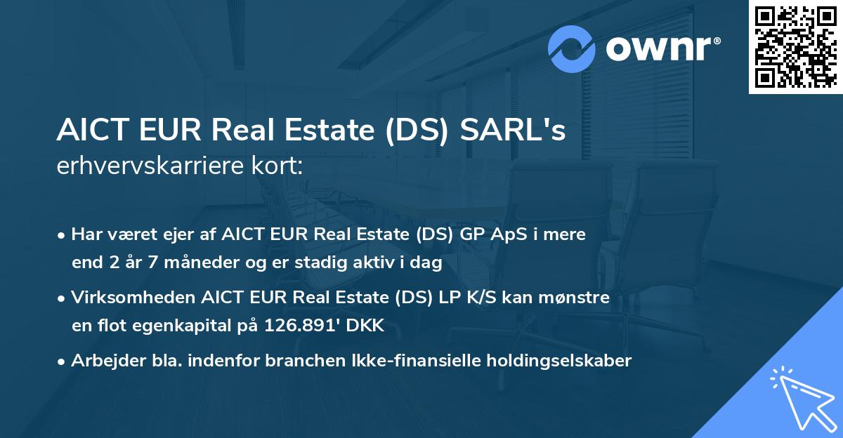 AICT EUR Real Estate (DS) SARL's erhvervskarriere kort