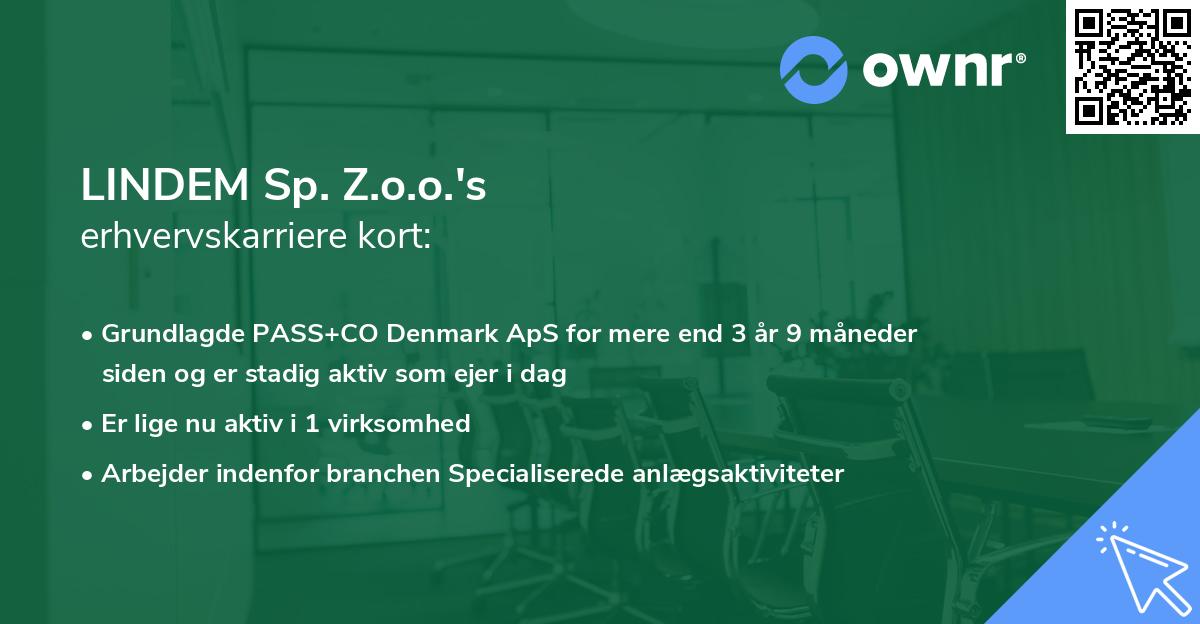 LINDEM Sp. Z.o.o.'s erhvervskarriere kort