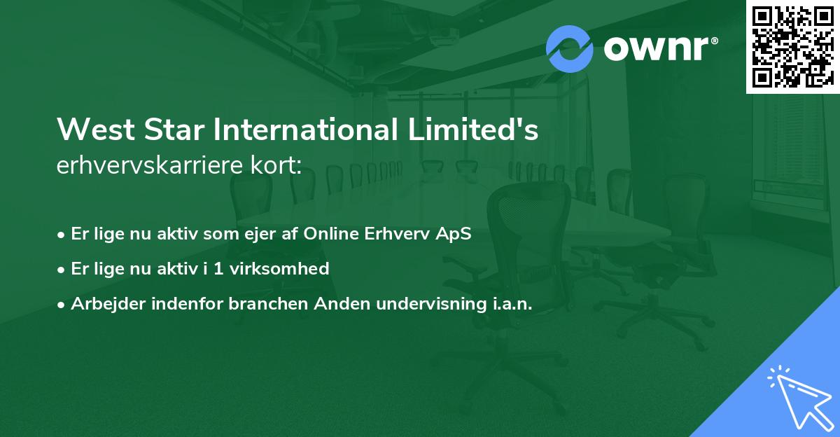 West Star International Limited's erhvervskarriere kort