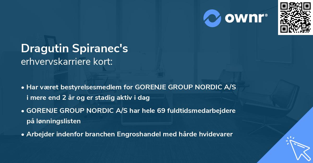 Dragutin Spiranec's erhvervskarriere kort