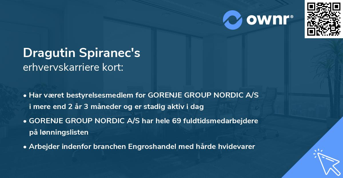 Dragutin Spiranec's erhvervskarriere kort