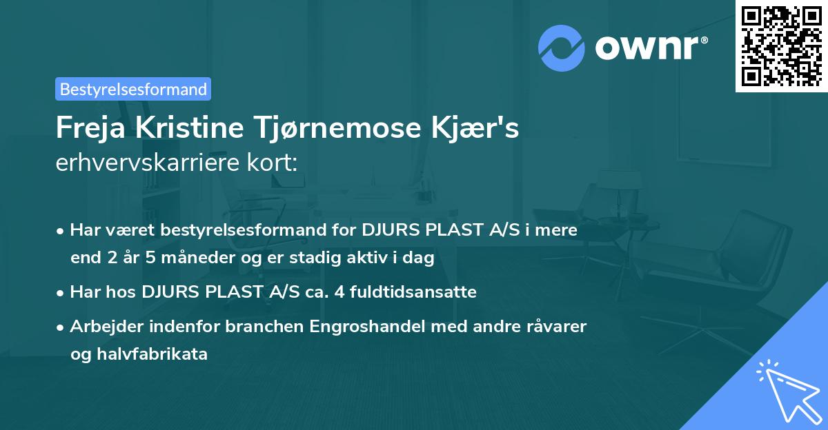 Freja Kristine Tjørnemose Kjær's erhvervskarriere kort