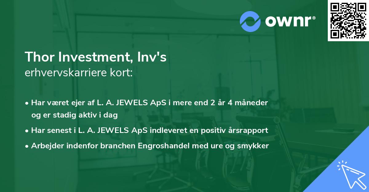 Thor Investment, Inv's erhvervskarriere kort