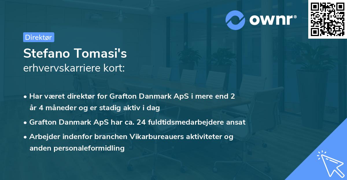 Stefano Tomasi's erhvervskarriere kort