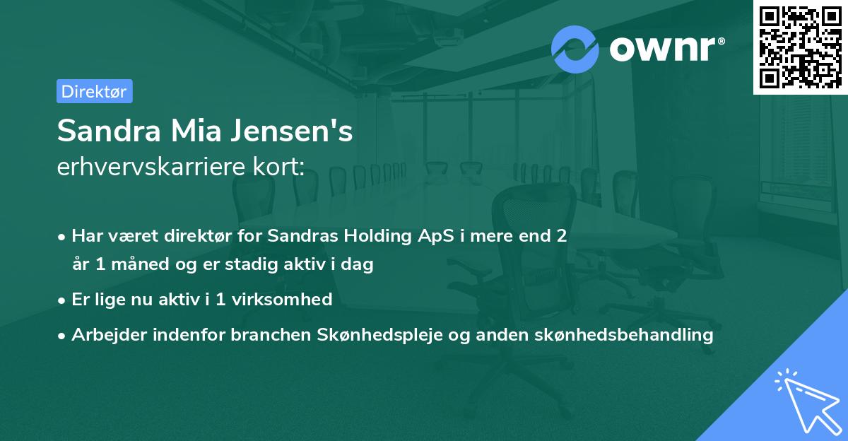 Sandra Mia Jensen's erhvervskarriere kort
