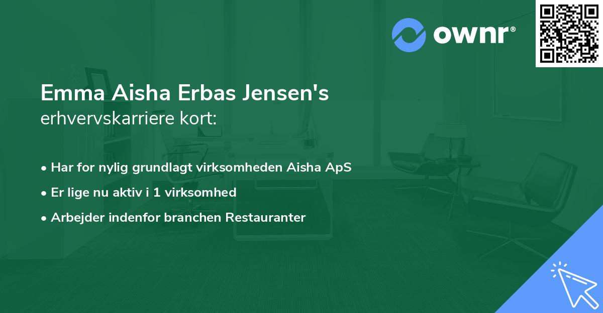 Emma Aisha Erbas Jensen's erhvervskarriere kort