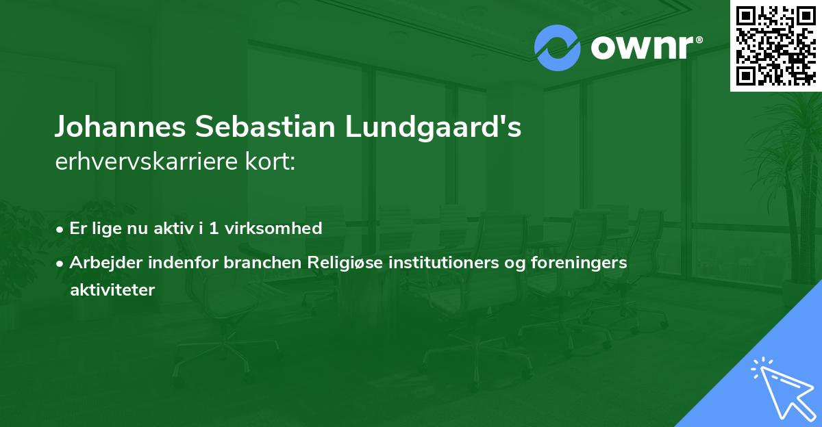 Johannes Sebastian Lundgaard's erhvervskarriere kort