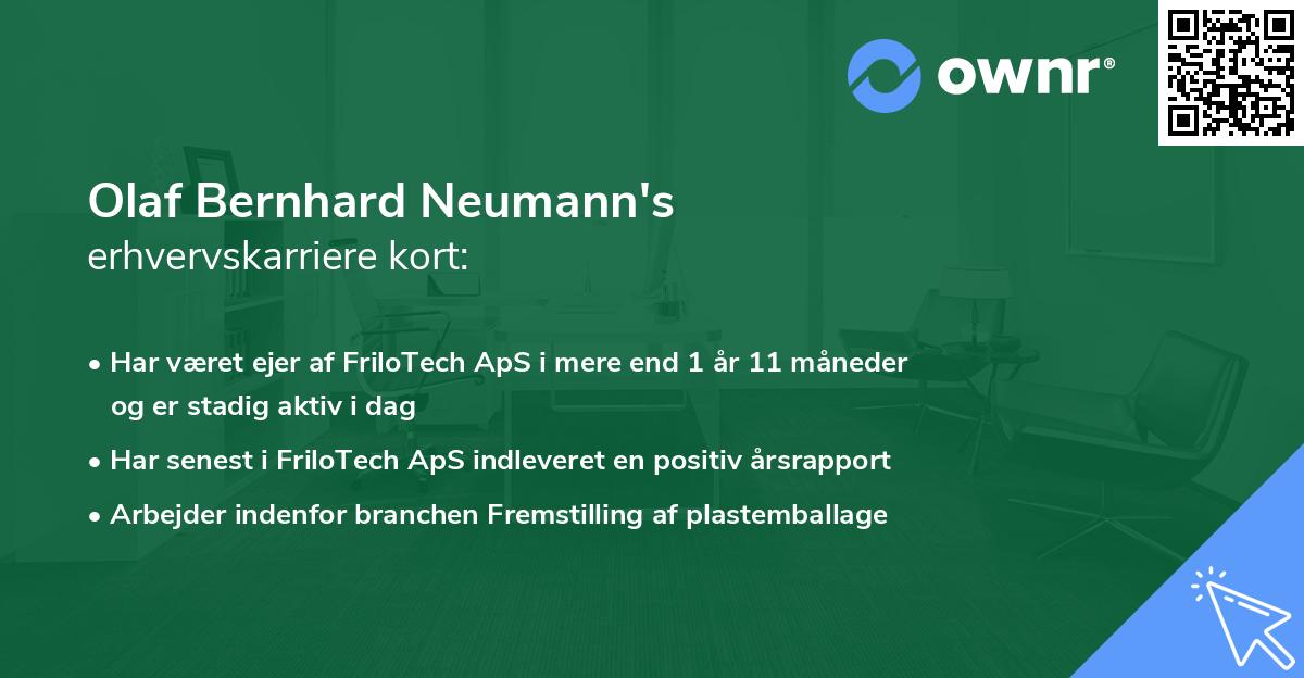 Olaf Bernhard Neumann's erhvervskarriere kort