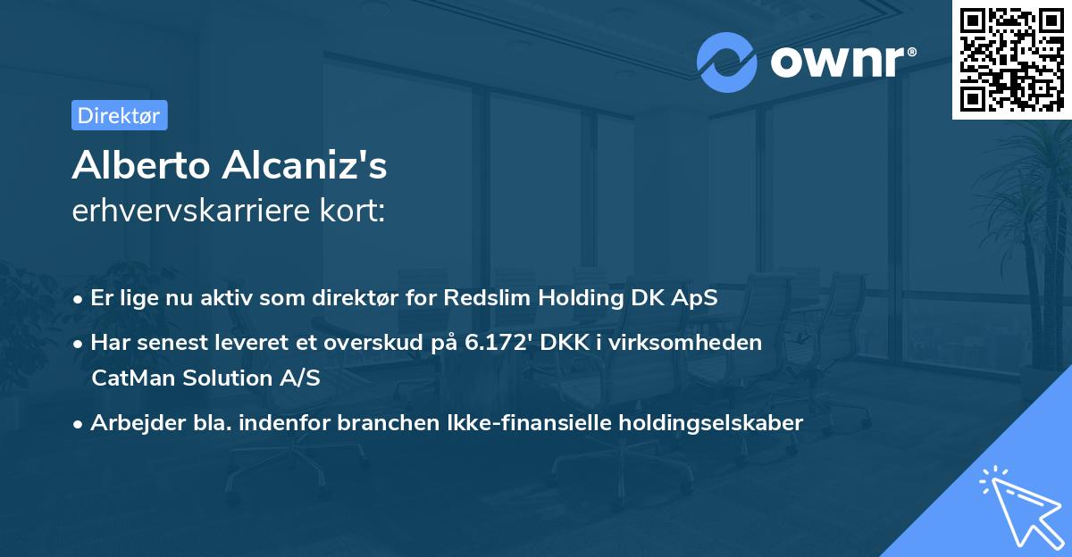Alberto Alcaniz's erhvervskarriere kort