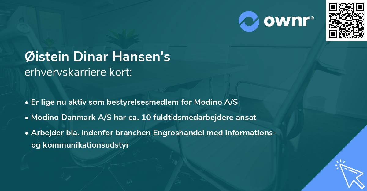 Øistein Dinar Hansen's erhvervskarriere kort
