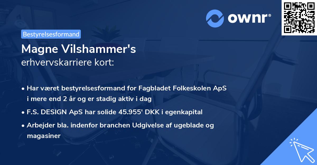 Magne Vilshammer's erhvervskarriere kort