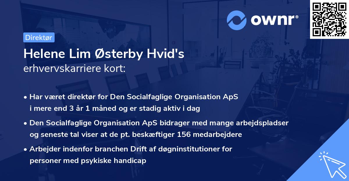 Helene Lim Østerby Hvid's erhvervskarriere kort