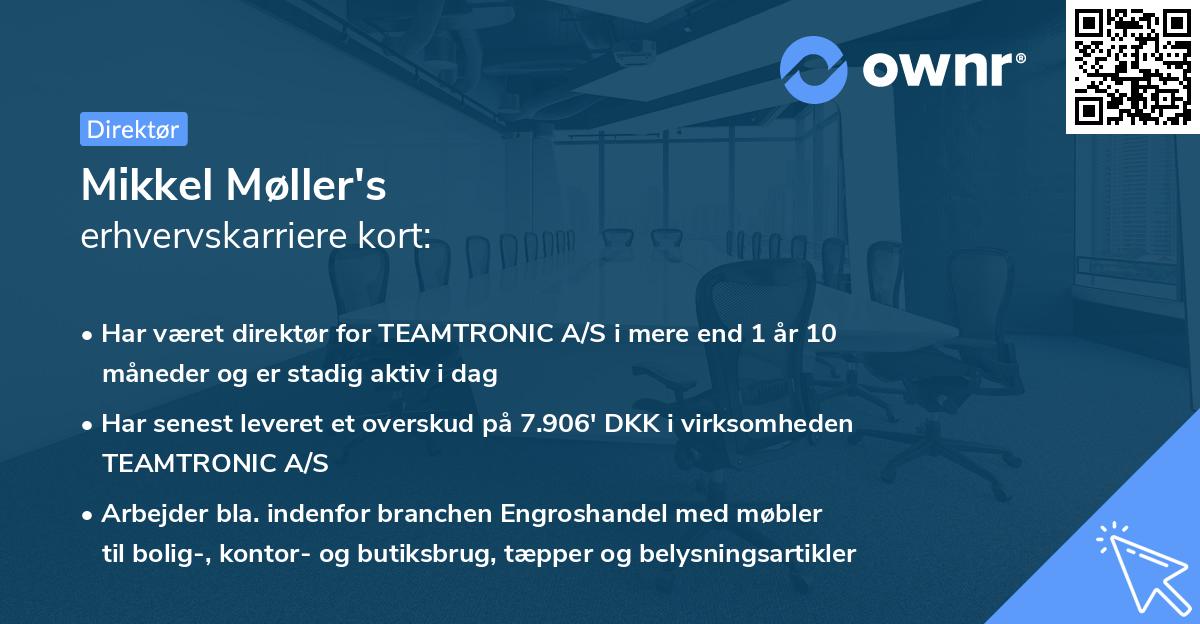 Mikkel Møller's erhvervskarriere kort