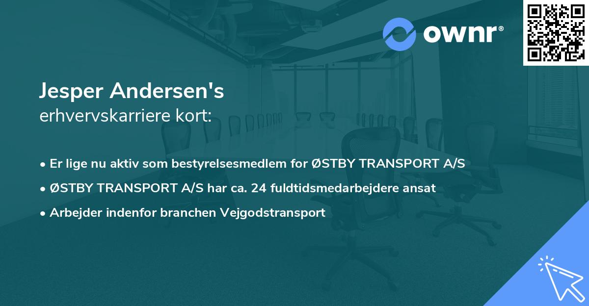 Jesper Andersen's erhvervskarriere kort