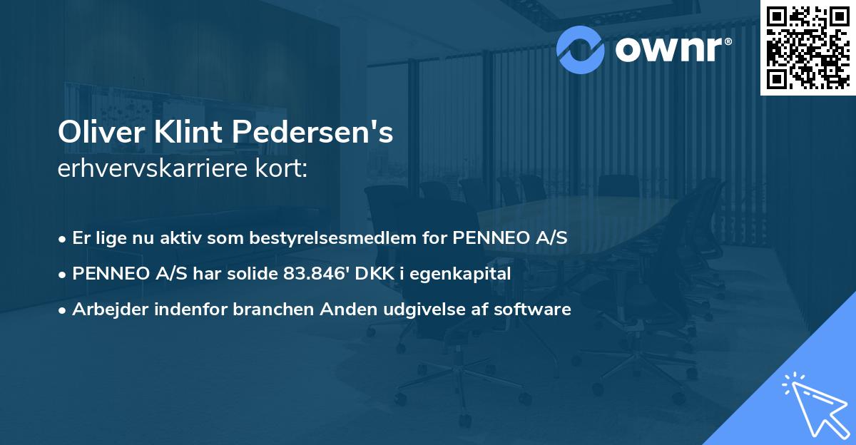 Oliver Klint Pedersen's erhvervskarriere kort