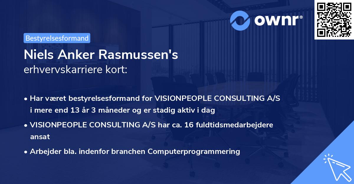 Niels Anker Rasmussen's erhvervskarriere kort