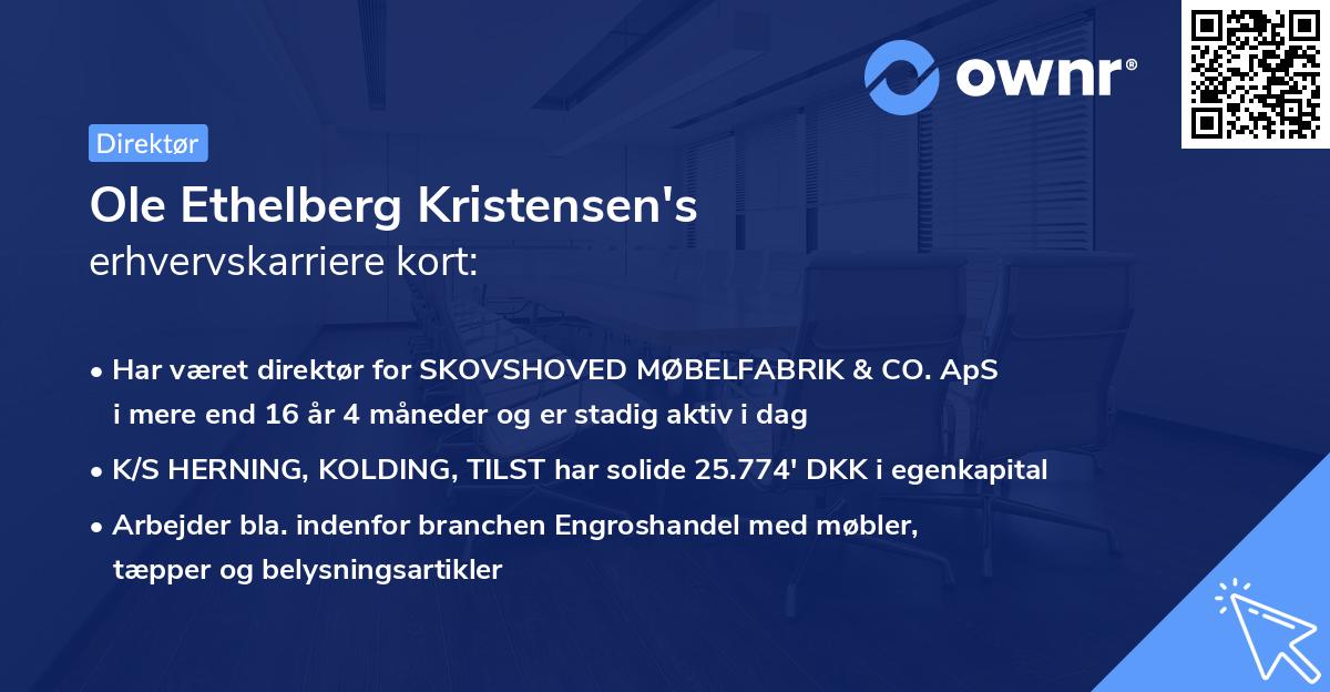 Ole Ethelberg Kristensen's erhvervskarriere kort