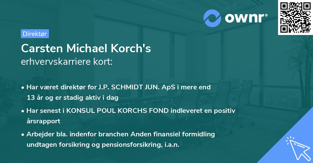 Carsten Michael Korch's erhvervskarriere kort