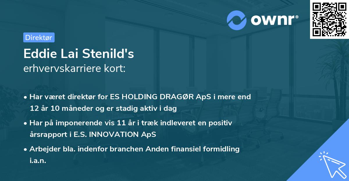 Eddie Lai Stenild's erhvervskarriere kort
