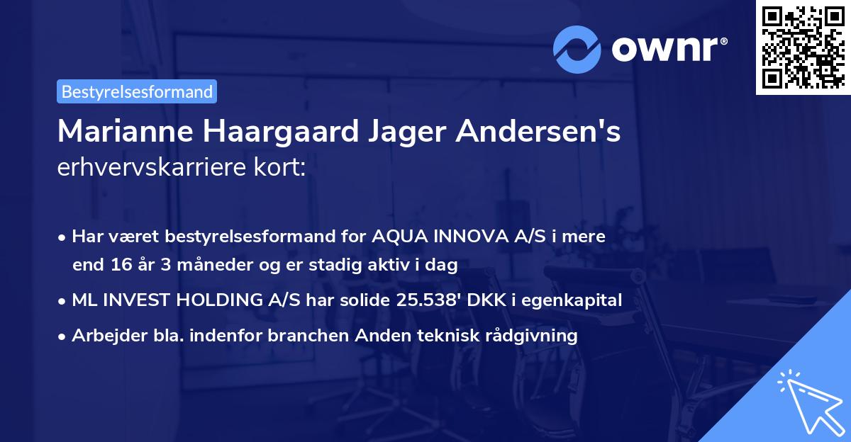 Marianne Haargaard Jager Andersen's erhvervskarriere kort