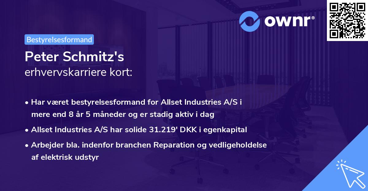 Peter Schmitz's erhvervskarriere kort