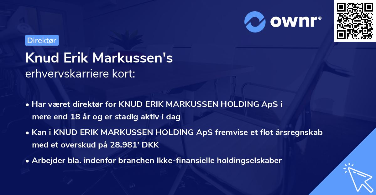 Knud Erik Markussen's erhvervskarriere kort