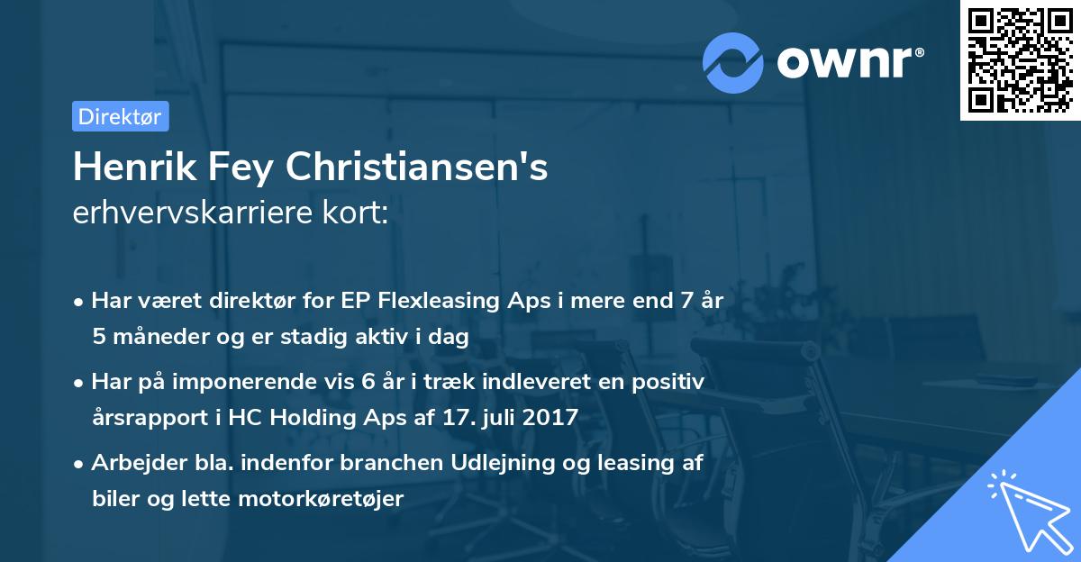 Henrik Fey Christiansen's erhvervskarriere kort