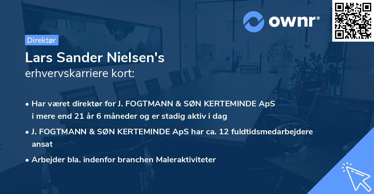 Lars Sander Nielsen's erhvervskarriere kort