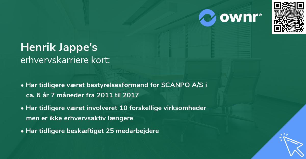 Henrik Jappe's erhvervskarriere kort