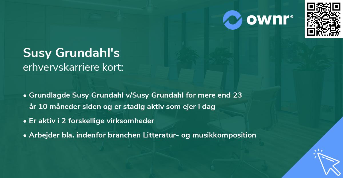 Susy Grundahl's erhvervskarriere kort