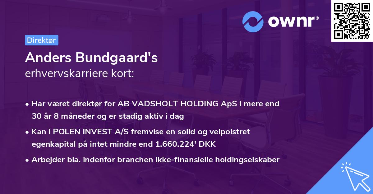 Anders Bundgaard's erhvervskarriere kort