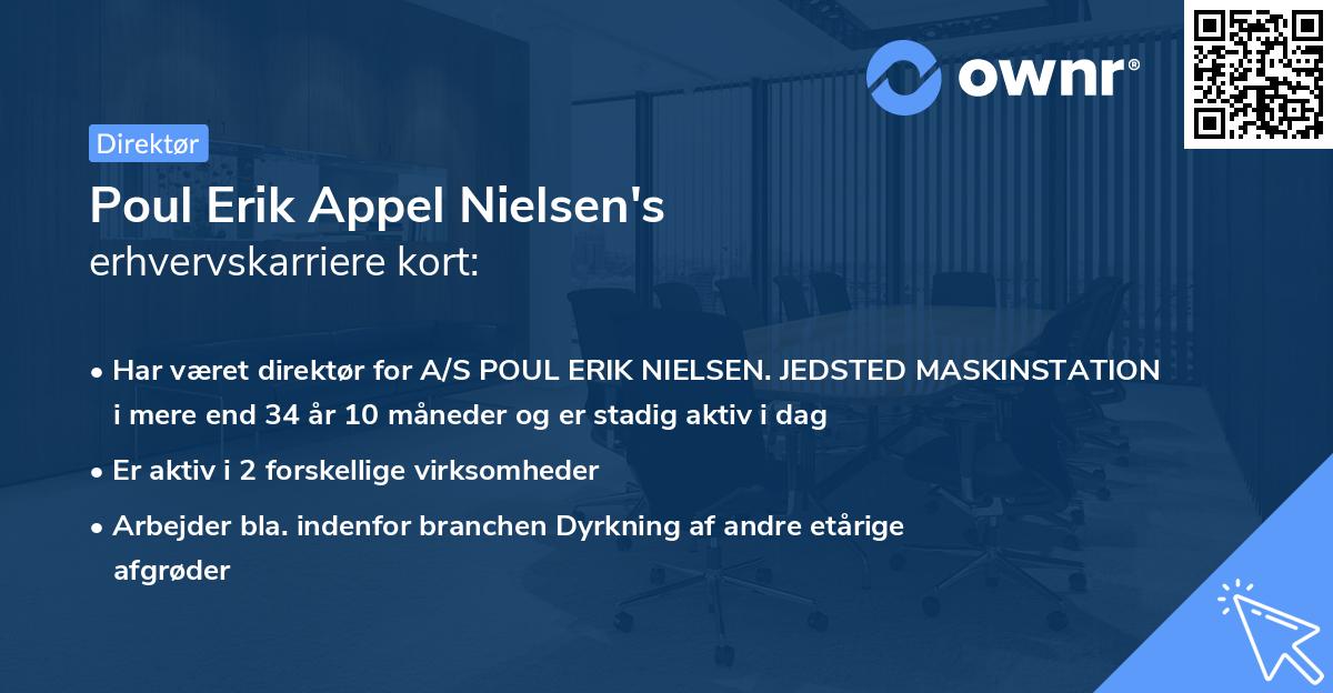 Poul Erik Appel Nielsen's erhvervskarriere kort