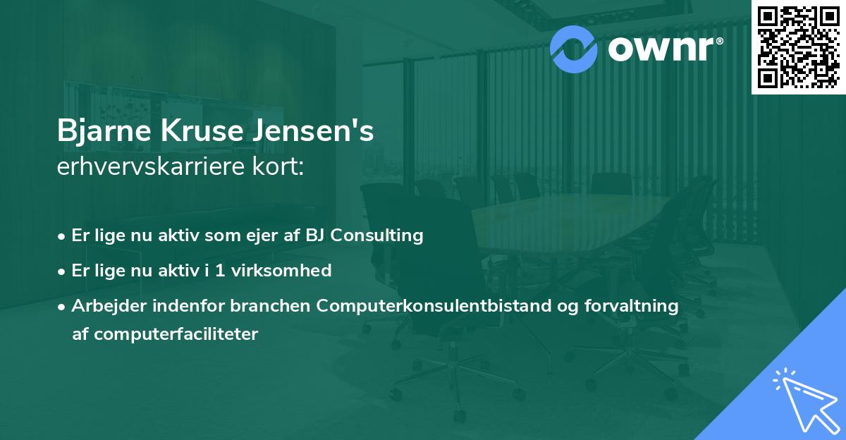 Bjarne Kruse Jensen's erhvervskarriere kort