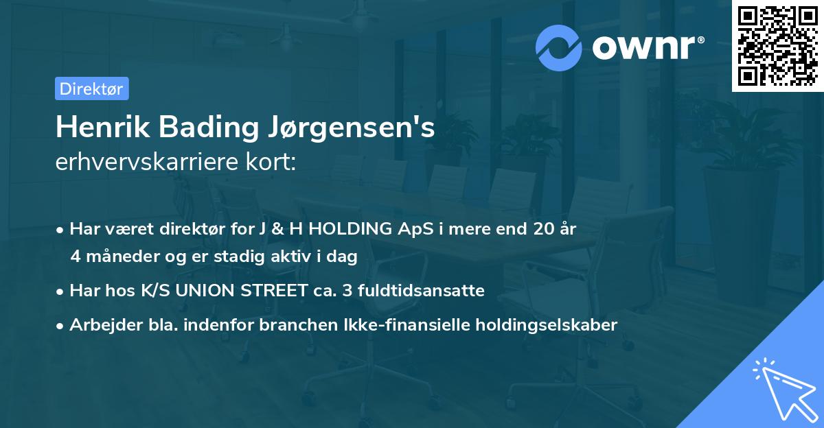 Henrik Bading Jørgensen's erhvervskarriere kort