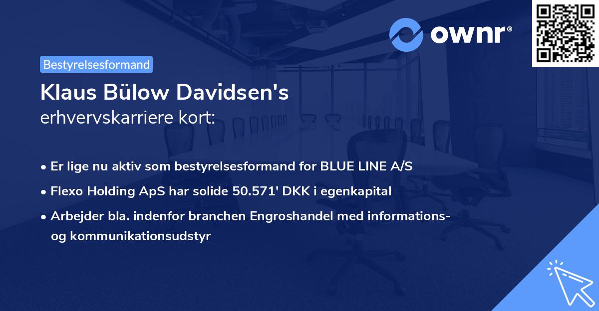 Klaus Bülow Davidsen's erhvervskarriere kort