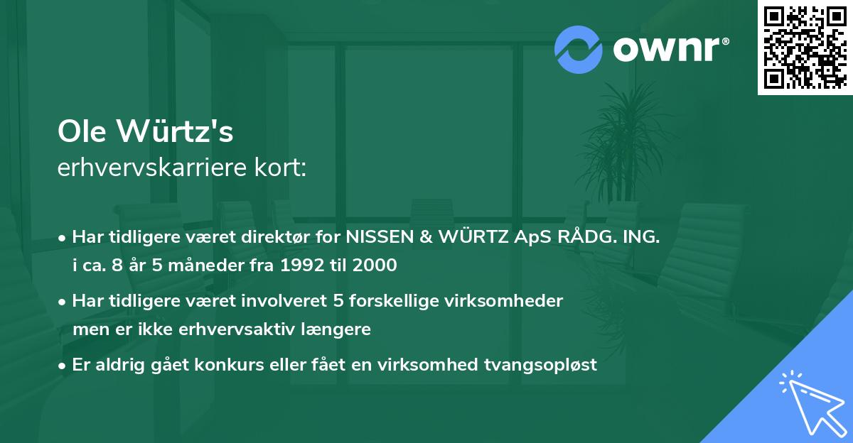 Ole Würtz's erhvervskarriere kort