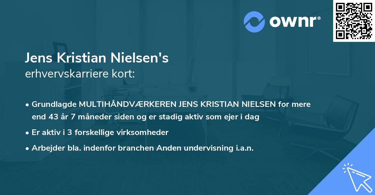 Jens Kristian Nielsen's erhvervskarriere kort