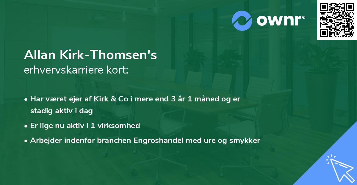 Allan Kirk-Thomsen's erhvervskarriere kort