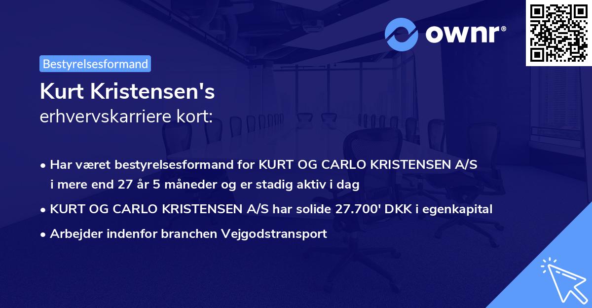 Kurt Kristensen's erhvervskarriere kort