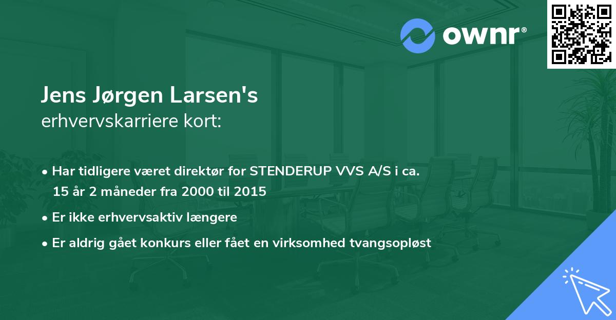 Jens Jørgen Larsen's erhvervskarriere kort