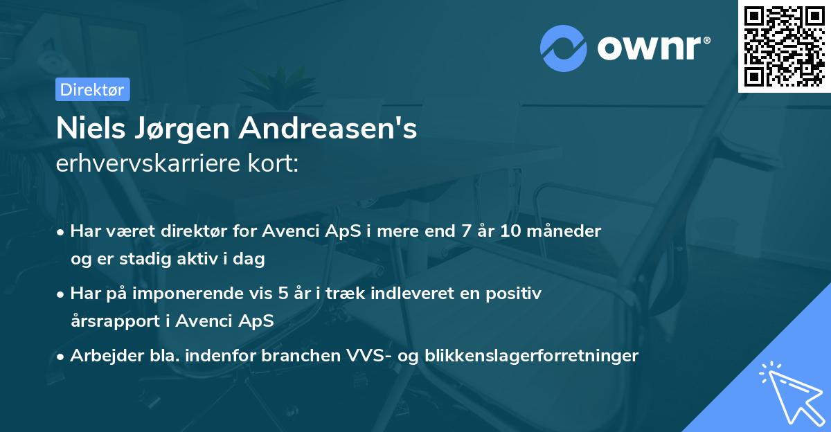 Niels Jørgen Andreasen's erhvervskarriere kort