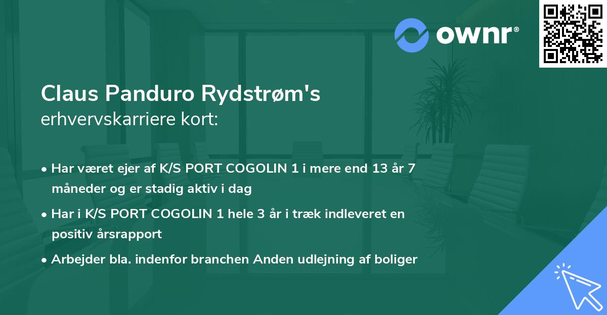 Claus Panduro Rydstrøm's erhvervskarriere kort