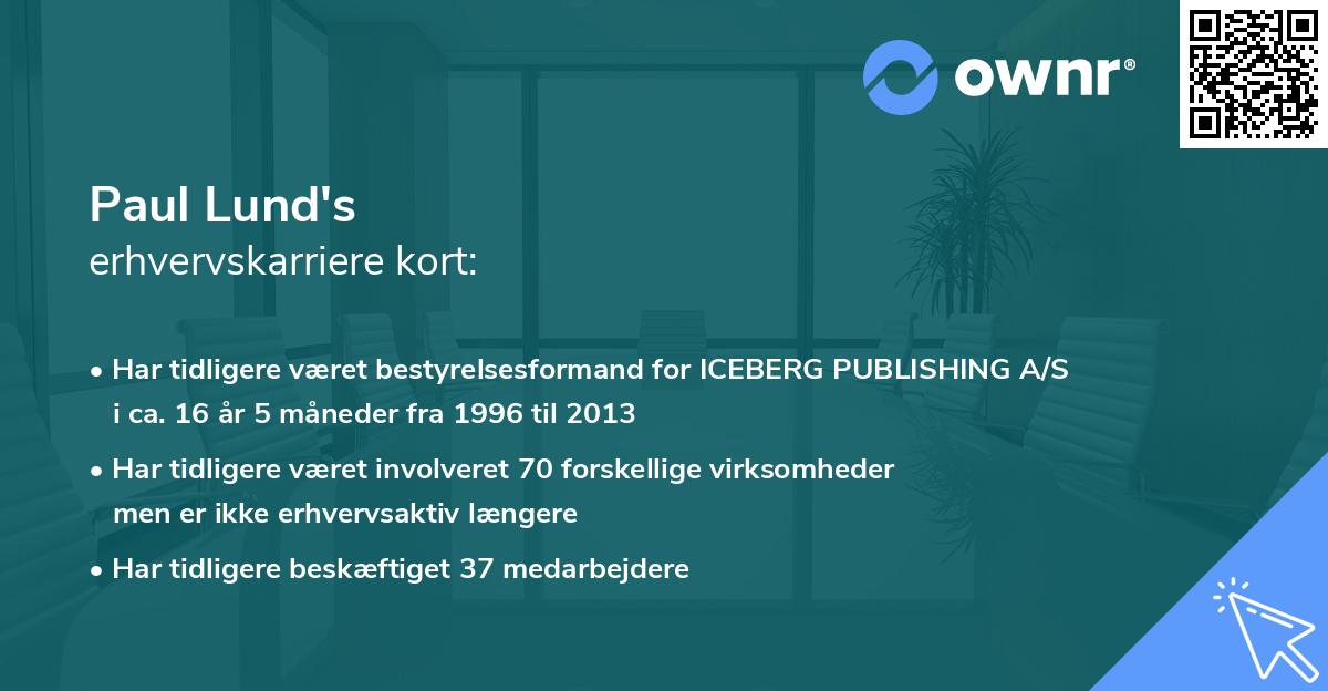 Paul Lund's erhvervskarriere kort