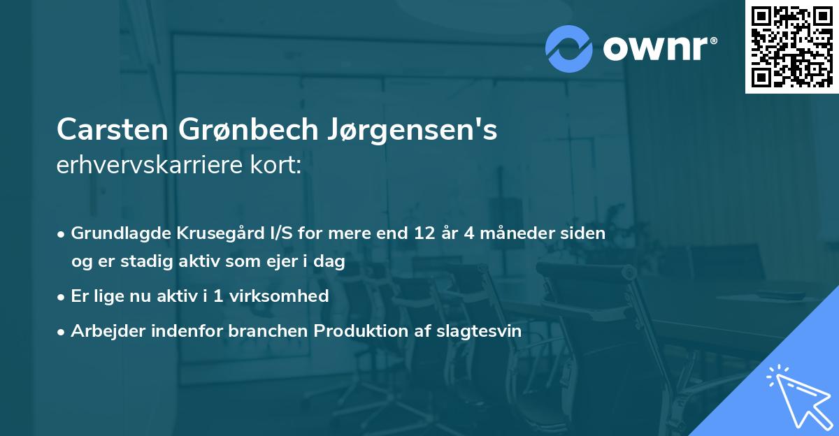 Carsten Grønbech Jørgensen's erhvervskarriere kort