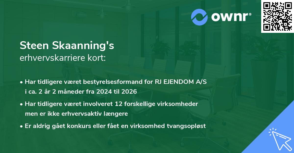 Steen Skaanning's erhvervskarriere kort
