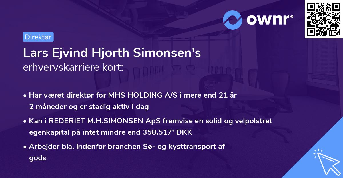 Lars Ejvind Hjorth Simonsen's erhvervskarriere kort