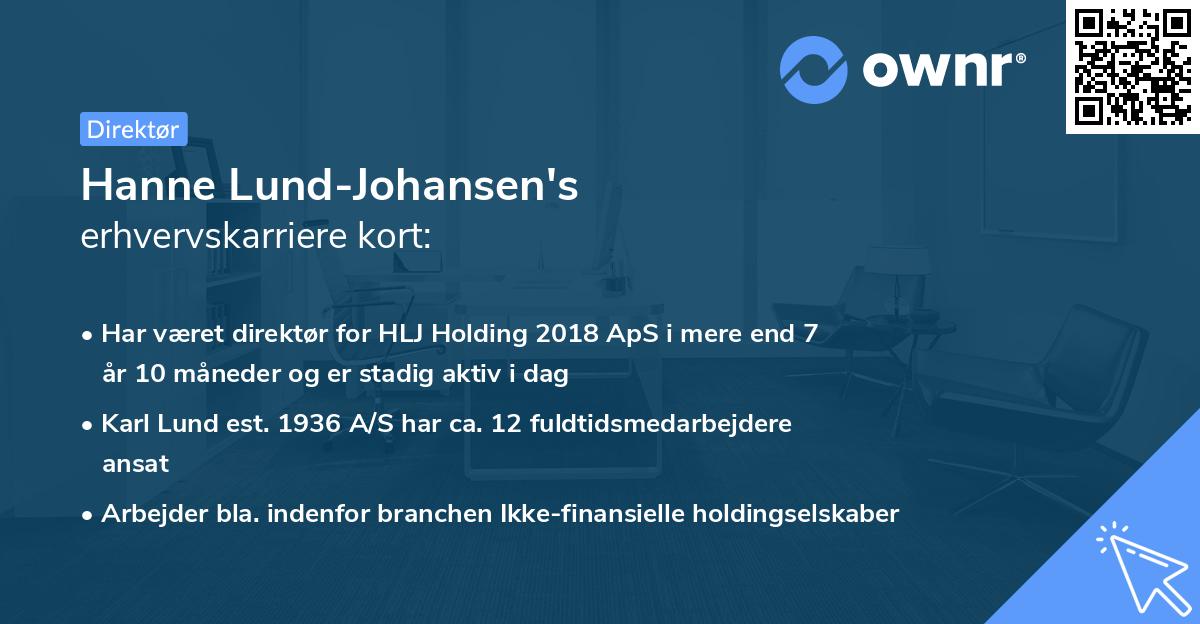 Hanne Lund-Johansen's erhvervskarriere kort