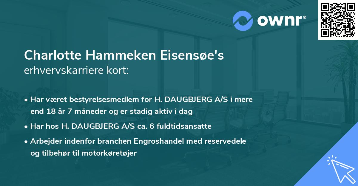 Charlotte Hammeken Eisensøe's erhvervskarriere kort